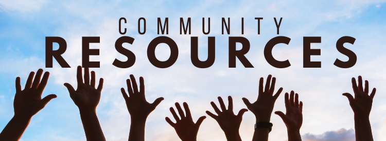 Community Resource written in bold across image ofshadows of hands from bottom of image